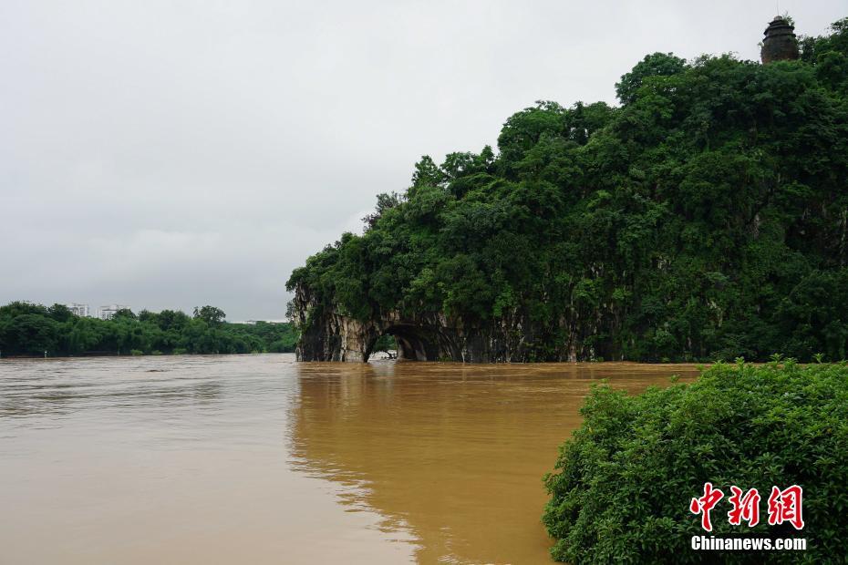 桂林遭遇持续强降雨 漓江旅游船舶今年首次停航