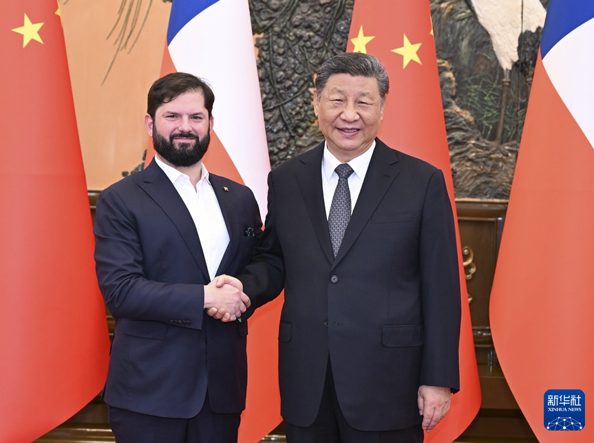 习近平会见智利总统博里奇